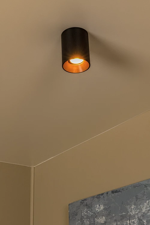 Lucide GERTI - Ceiling spotlight - Ø 8 cm - 1xGU10 - Interchangeable rings included - Black - Essential - atmosphere 2